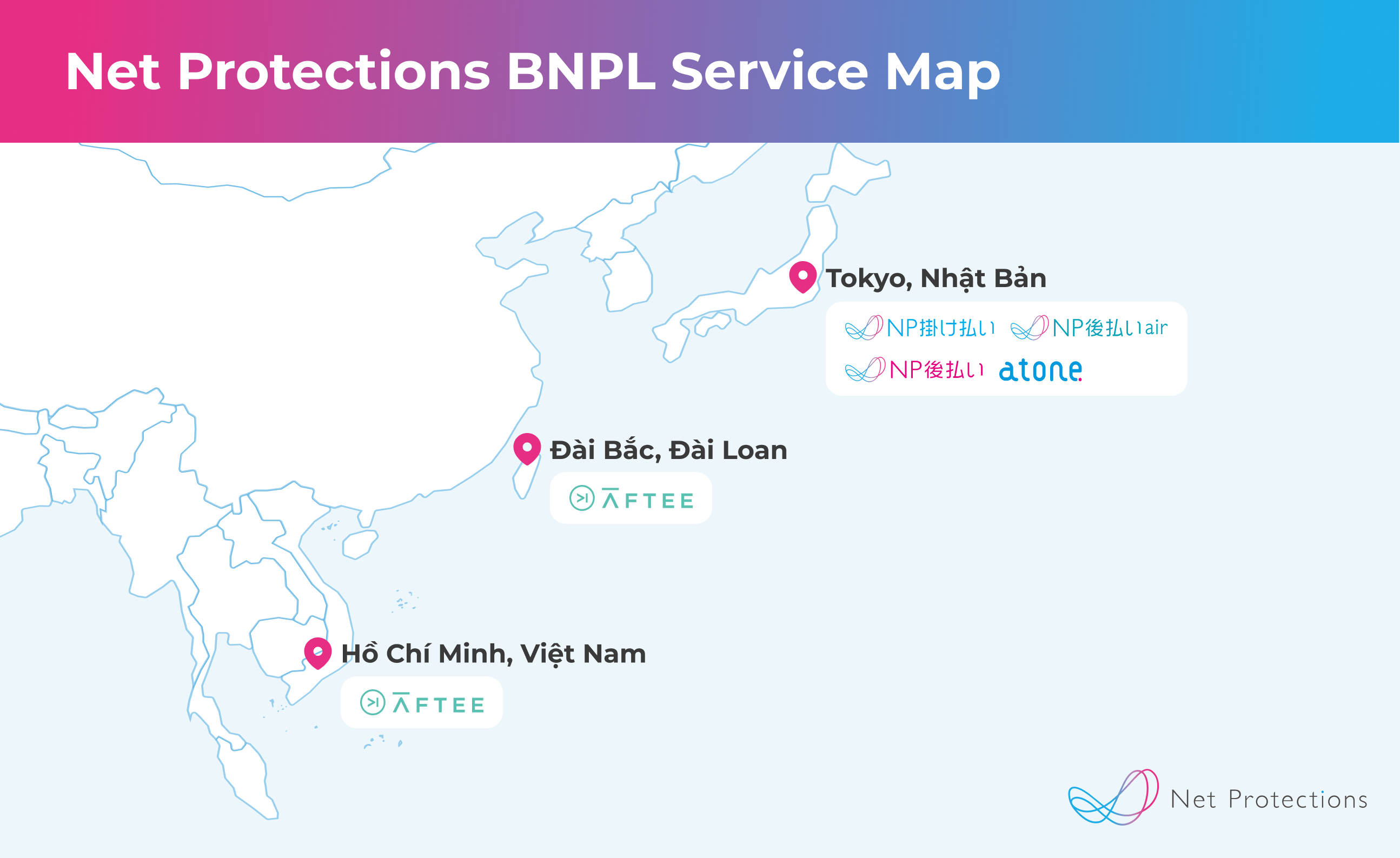 Bản đồ dịch vụ Mua trước, trả sau của Net Protections
